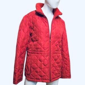 Nine West Quilted Down Puffer Jacket Red Sz Large New With Tags